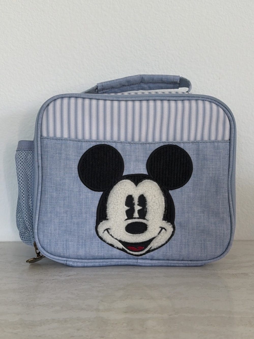 Pottery Barn Kids Disney Blue Mickey Mouse Plush Patch Lunch Bag